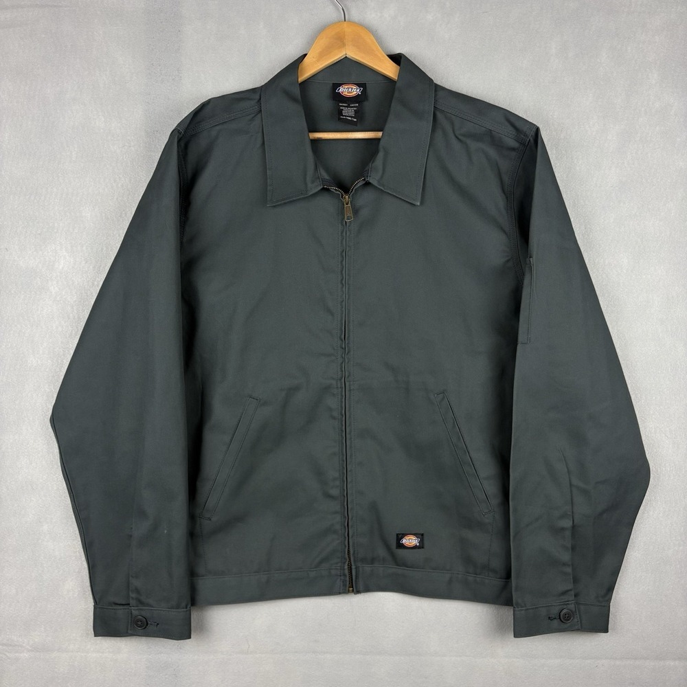 Dickies Eisenhower Jacket Men’s XL Gray Canvas Full Zip Workwear Utility Unlined